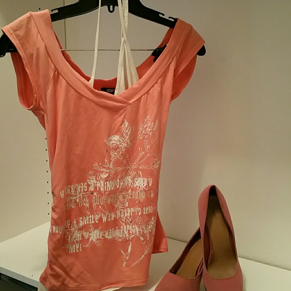 Pink/White Top